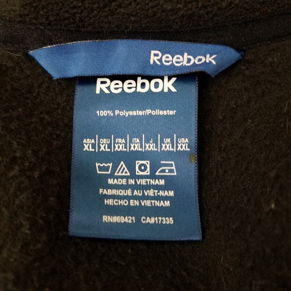 Reebok Full Zip up Hoodie Jacket 100% Poly - Picture 7 of 8